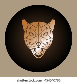 Logo puma head in polygonal style. Vector illustration. 