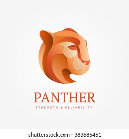 Logo Puma Head In An Unusual Gradient. Luxury Logo For A Prestigious Company. Illustration For Shirts.