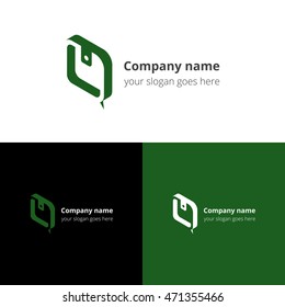 Logo purse-chat. Logotype with wallet and chat vector template design. Green color sign, symbol, icon. Concept logo for business, chatting, community, bank company.