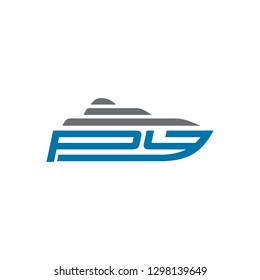 logo py ship icon vector design