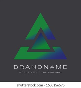 LOGO PYRAMID GREEN AND BLUE COLOR 