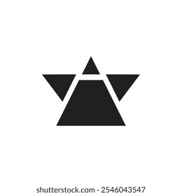 Logo Pyramidenstern einzigartiges Design mit leerem Hintergrund