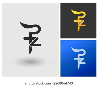 Logo PZ Letter shape monogram style