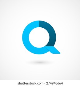 Logo Q letter. Isolated on white background. Vector illustration, eps 10.