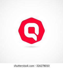 Logo Q letter. Isolated on white background. Vector illustration, eps 10.