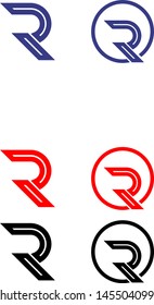 logo r concept simple modern black red white