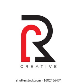 logo r initial vector techno simple design