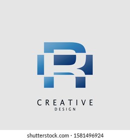 Logo R letter techno geomtrical, design concept geometric shape with  letter R logo icon for technology, business, finance, initials and more brand identity.