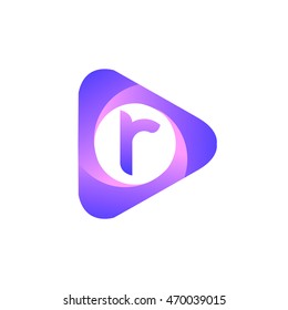 Logo R letter in the triangle shape, font icon, Vector design template elements for your application or company identity.