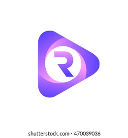 Logo R letter in the triangle shape, font icon, Vector design template elements for your application or company identity.