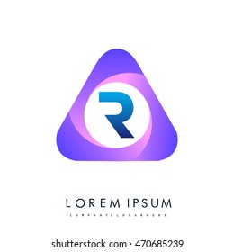 Logo R letter in the triangle shape, font icon, Vector design template elements for your application or company identity.