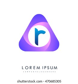 Logo R letter in the triangle shape, font icon, Vector design template elements for your application or company identity.