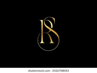 Logo R S or S R monogram serif, luxury, gold, elegant, jewellery logo concept. Editable color