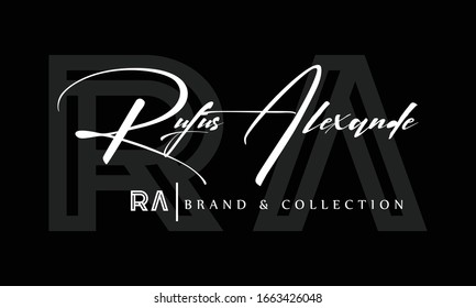 logotipo de r y una forma de firma