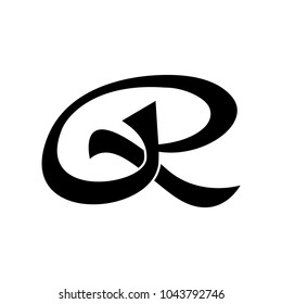 Logo R style vector template