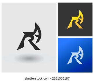 Logo RA letter shape monogram, company app.