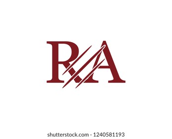 the logo of the RA letter with the style of scratching the incision