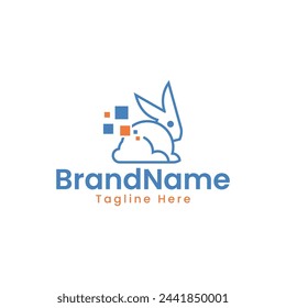 Logo Rabbit cloud Technology  suistable for business technology design vector