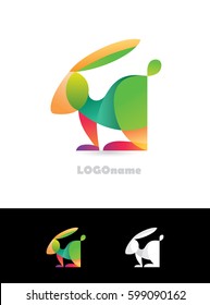 Logo of the rabbit. Polygonal hare. Bright vector logo.Vector Icon.Rabbit