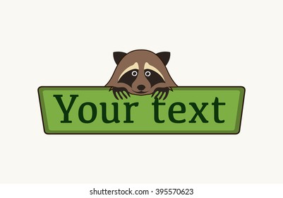 Logo with raccoon