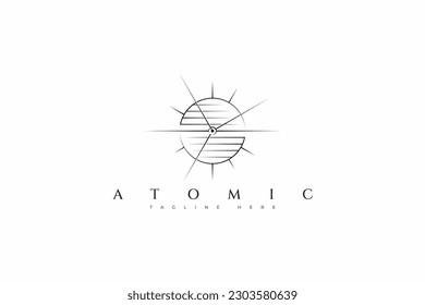 Logo Radiance Atom Energy Geometric Chemical Energy Abstract Creative Sign Symbol.