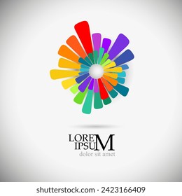 Logo rainbow abstraction. Hand drawing. Not AI, Vector illustration