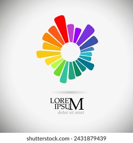 Logo rainbow abstraction. Hand drawing. Not AI, Vector illustration