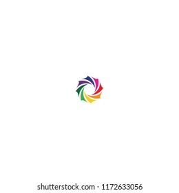logo rainbow flower modern