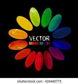 Logo rainbow flower. Vector