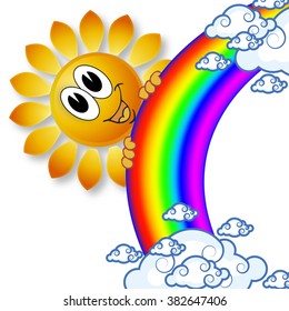 logo rainbow sun and the clouds