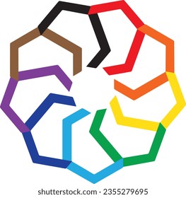 Logo rainbow twist; rainbow circle; pride logo; logo; design; abstract; geometric;