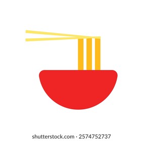 Logo ramen noodle with bowl unique design abstract