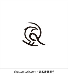 logo raven icon templet vector