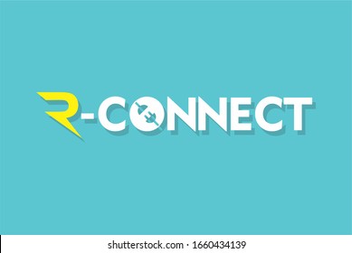 Logo R-CONNECT VECTOR. Logo for company name Reconect or Reconected