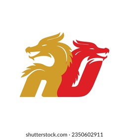 Dragón RD con logotipo para el negocio de los restaurantes