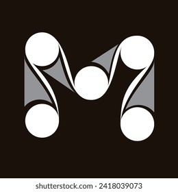 The logo reads the letter M, with the concept of five circles