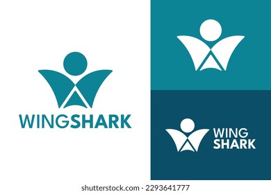 Logo ready elegant simple creative brand identity company corporate cafe fashion food initial letter word W mark sign modern wings shark people human