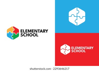 Logo ready elegant simple creative brand identity company corporate cafe fashion food initial letter word mark sign modern puzzle kids human people teamwork school fun