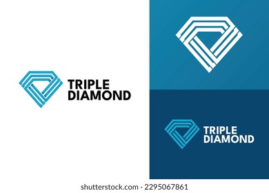 Logo ready elegant simple creative brand identity company corporate cafe fashion food initial letter word mark sign modern triple diamond