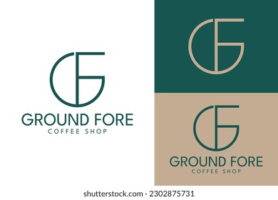 Logo ready elegant simple creative brand identity company corporate cafe fashion food initial letter word G F mark sign modern restaurant coffee shop caffe