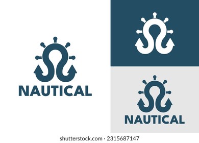 Logo ready elegant simple creative brand identity company corporate cafe fashion food initial letter word N mark sign modern steering ship anchor