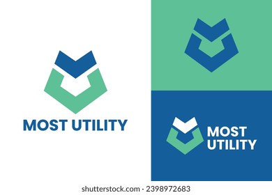 Logo ready elegant simple creative brand identity company corporate cafe fashion food initial M U letter word  mark sign modern line sheild