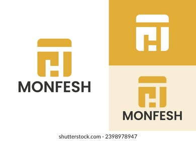 Logo ready elegant simple creative brand identity company corporate cafe fashion food initial M F H letter word  mark sign modern line square