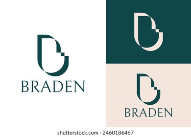 Logo ready elegant simple creative brand identity company corporate cafe fashion food initial B line luxury letter word mark sign modern 