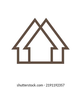 Logo of a real estate agency, a construction company, an architectural bureau. Vector isolated illustration with houses on white background. 