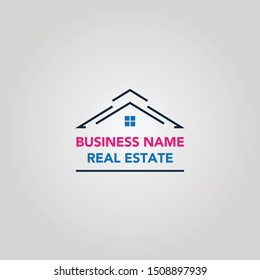 Logo for real estate business on silver background