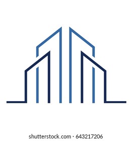 logo for real estate company. apartment buildings