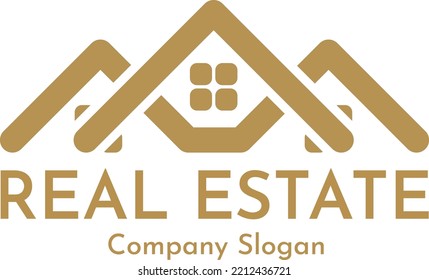 Logo - Real Estate Gold. Illustration Vector. EPS 10.