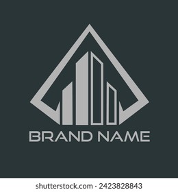 logotipo de bienes inmuebles y vector de explotación