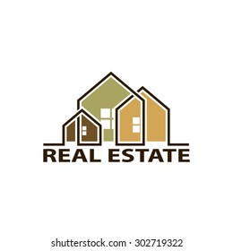 Logo real estate. Isolated on white background. Stock Vector.